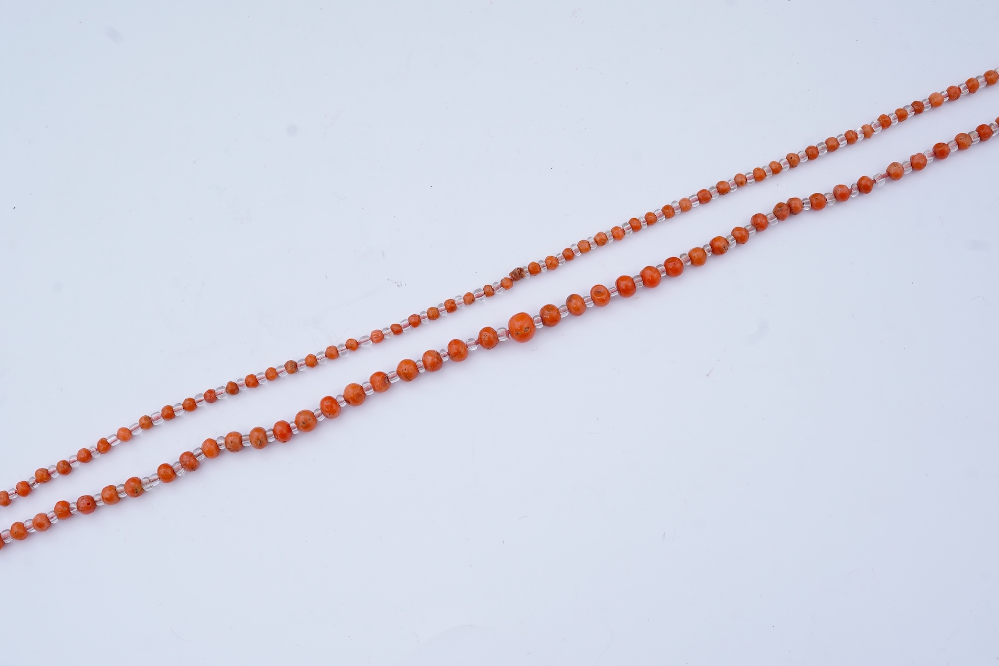 A coral and rock crystal necklace, early 20th century